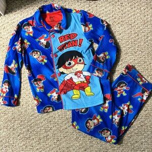 Ryan’s World pjs set flannel sz 6/7 S